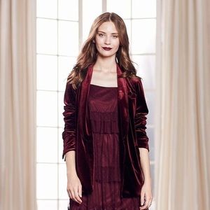 LC Lauren Conrad Runway red maroon velvet blazer size 14